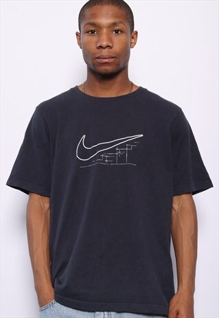 VINTAGE NIKE BIG SPELL OUT LOGO T-SHIRT BLACK