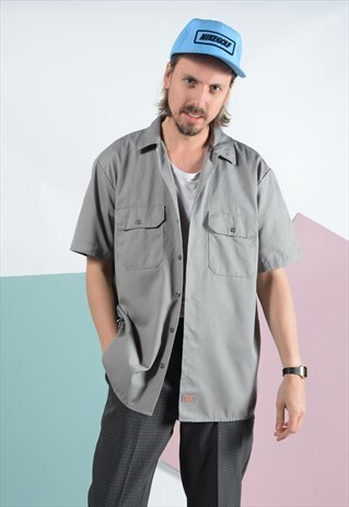 VINTAGE DICKIES WORKWEAR SHIRT IN GREY.
