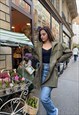 KZELL PARKA WITH SATIN DETAIL IN KAKI