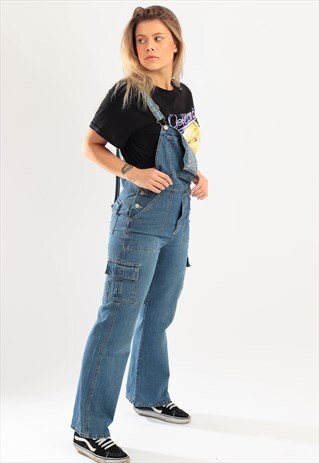 VINTAGE OLD NAVY DENIM DUNGAREES BLUE
