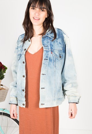 VINTAGE 80S LEVIS WINTER BLANKET DENIM JACKET / S0027
