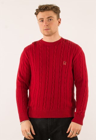 VINTAGE RED TOMMY HILFIGER JUMPER SWEATER SMALL