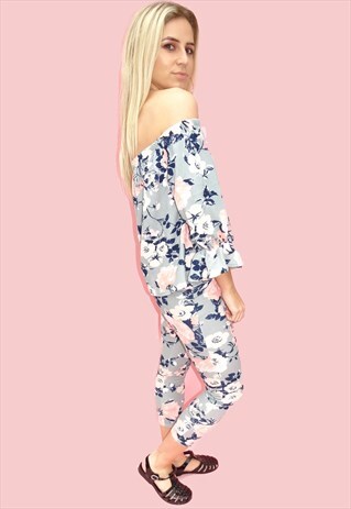 GREY FRILL FLORAL CO-ORDINATES