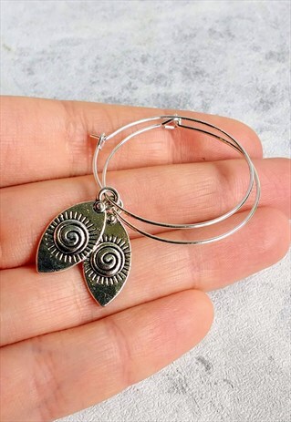 ENGRAVED SUN HOOP EARRINGS