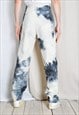 Y2K REWORKED GREY BEIGE TIE DYE PLEATED CHINOS PANTS