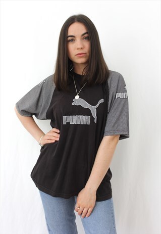 90'S RETRO BLACK SPELL-OUT T-SHIRT
