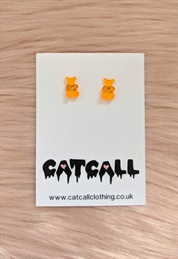 Gummy Bear Stud Earrings in ORANGE