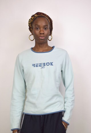 VINTAGE 90S REEBOK LIGHT TURQUOISE SWEATSHIRT