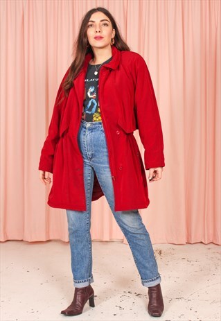 VINTAGE 90S OVERSIZED PADDED JACKET IN RED
