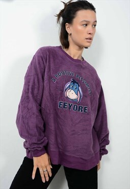 Vintage 00s Disney Fleece Jumper Purple Size L