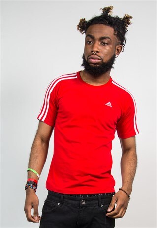 ADIDAS T-SHIRT CREW NECK IN RED