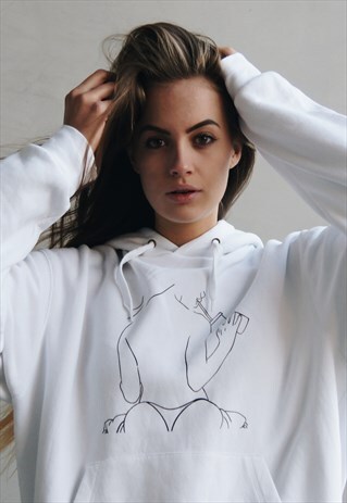 WHITE NO SHAME HOODIE