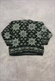 VINTAGE KNITTED JUMPER ABSTRACT PATTERNED KNIT SWEATER