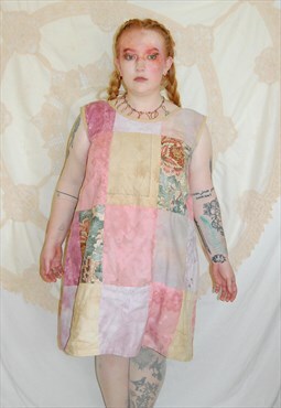 Hand Made Patchwork Pink Purple Boho Fairy Dress L/XL