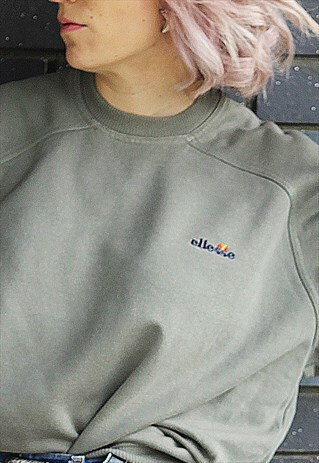 VINTAGE 1990S ELLESSE OLIVE OVERSIZED SWEATSHIRT