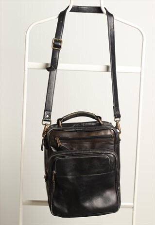 Vintage 80-90 Shoulder Work Bag Black