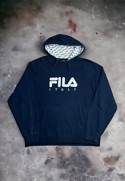 Vintage Men's Fila Embroidered Spell Out Hoodie 