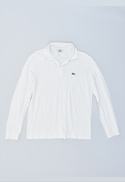 Vintage 90's Lacoste Polo Shirt Long Sleeve White