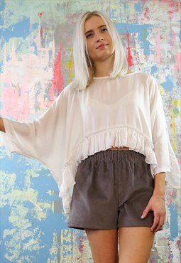 Oversized Silky Frill Top