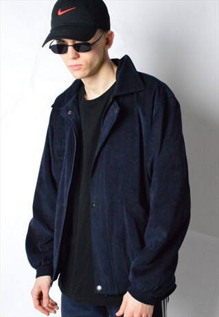 VINTAGE 90S NAVY BLUE MINIMALIST JACKET