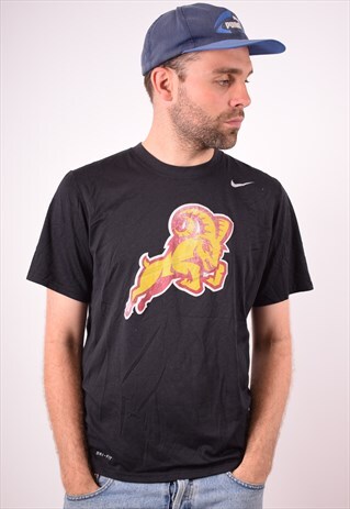NIKE MENS VINTAGE T-SHIRT TOP MEDIUM BLACK 90S