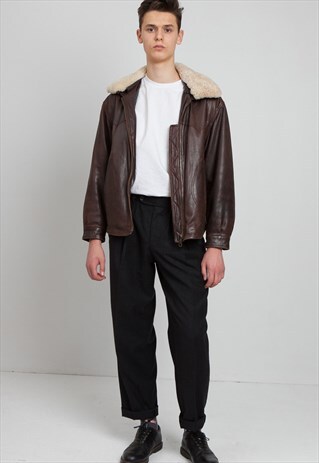 VINTAGE BROWN MOLLTAN LEATHER JACKET
