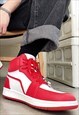 SQUARE TOE HIGH TOPS RETRO SNEAKERS IN RED WHITE