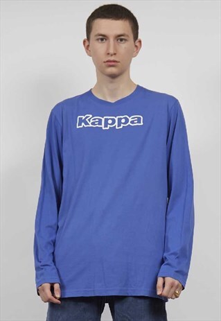 VINTAGE 90'S BLUE KAPPA LONG-SLEEVE T-SHIRT