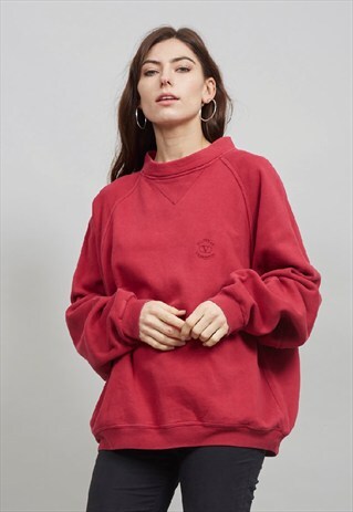 VINTAGE HIGH NECK 80'S RED GOLF VALENTINO SWEATER