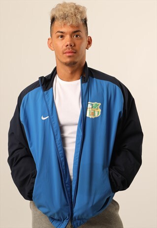 VINTAGE NIKE EMBROIDERED LOGO FOOTBALL WINDBREAKER JACKET