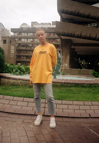 GOLD LONG SLEEVED T-SHIRT WITH DBDNS LO-FI PHOTOCOPY GRAPHIC