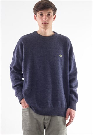 VINTAGE LACOSTE SWEATER 90S BLUE KNIT KNITTED