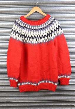 Red Chunky Knit Jumper