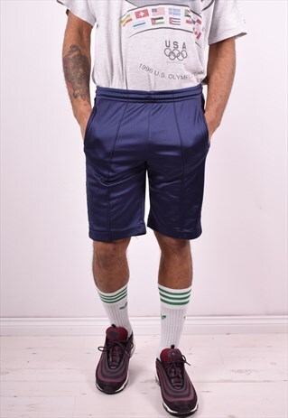 ASICS MENS VINTAGE SHORTS W30 BLUE 90'S