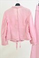 VINTAGE 00S LINEN SUIT IN LIGHT PINK