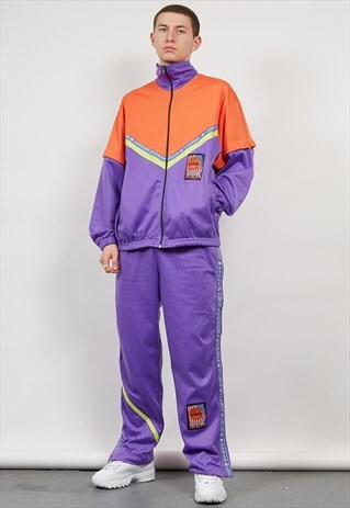 VINTAGE 80'S REEBOK PURPLE/ORANGE TRACKSUIT SET