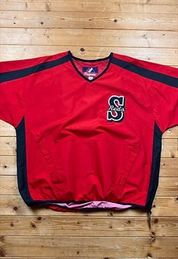 Vintage Boston Red Sox MLB red windbreaker jacket large 