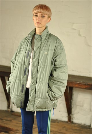 90S ADIDAS SILVER PUFFER JACKET