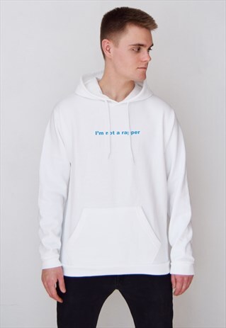 WHITE I'M NOT A RAPPER (BLUE) HOODIE