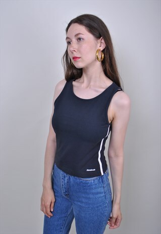 90S BLACK REEBOK SPORT TANK TOP, SIZE L