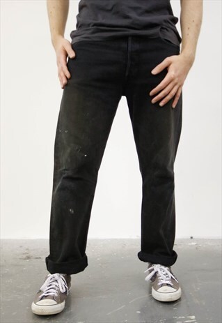 VINTAGE BLACK LEVI'S 501 PAINT JEANS