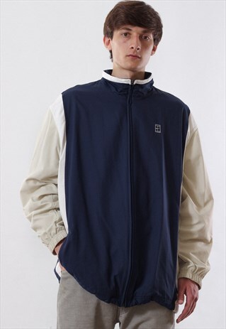 VINTAGE NIKE CHALLENGE COURT TENNIS TRACKSUIT 90S BLUE BEIGE