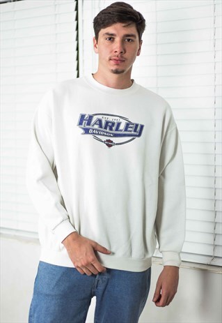 VINTAGE HARLEY DAVIDSON SWEATSHIRT JUMPER LOGO 90S X 16.5