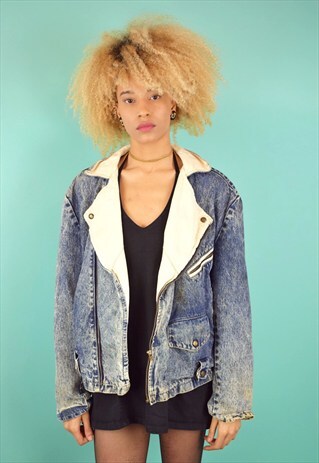 VINTAGE 80'S DENIM BIKER JACKET