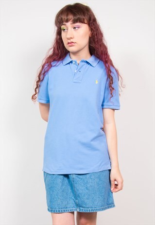 RALPH LAUREN BLUE SHORT SLEEVE POLO T-SHIRT TOP