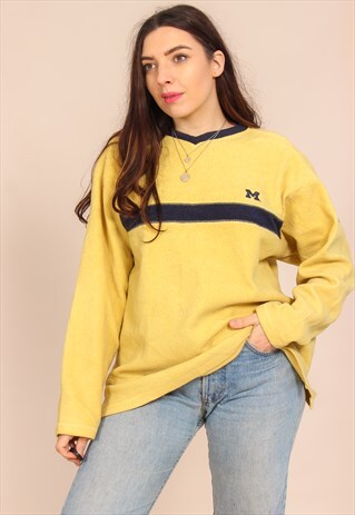 VINTAGE 90S V-NECK FLEECE IN YELLOW