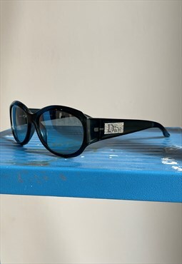 Vintage DIOR Sunglasses Strass Logo Blue