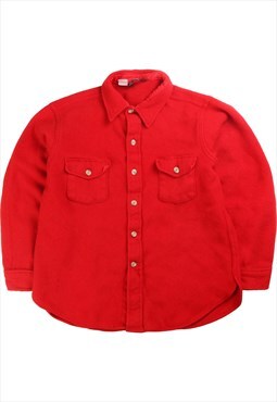 Vintage 90's Lands End Shirt Fleece Long Sleeve Button Up