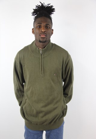 VINTAGE TOMMY HILFIGER KHAKI JUMPER