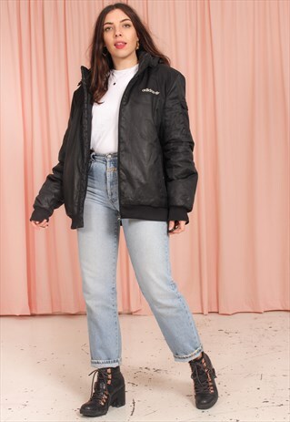 VINTAGE 90S ADIDAS COAT IN BLACK
